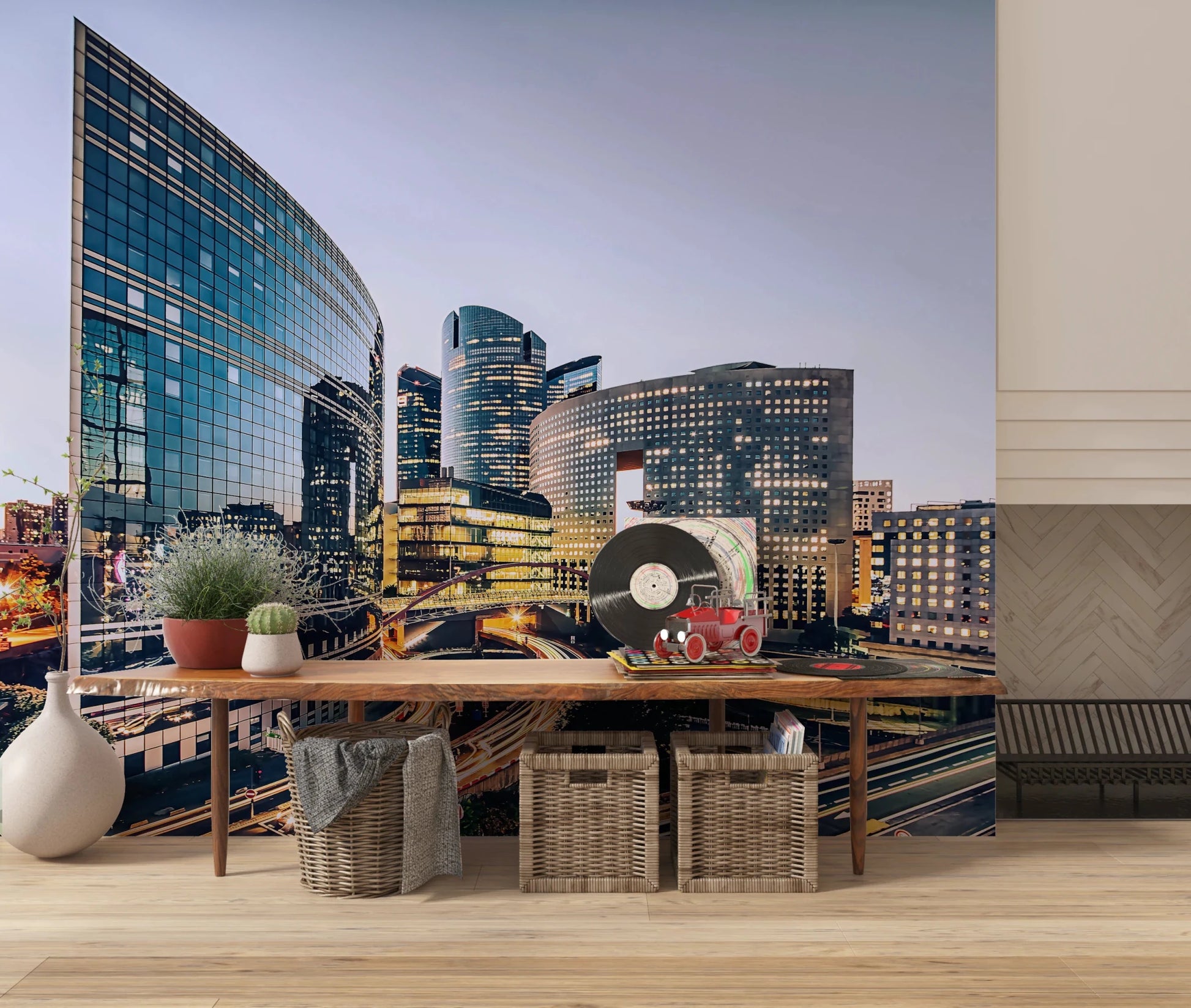 Cityscape Lights Wall Mural
