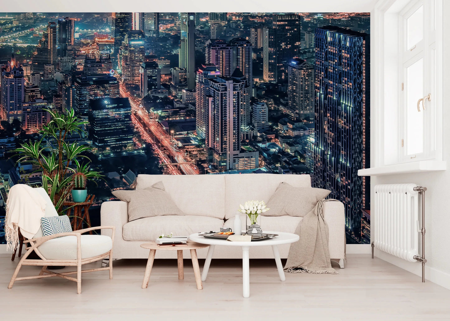 Cityscape Night Wall Mural