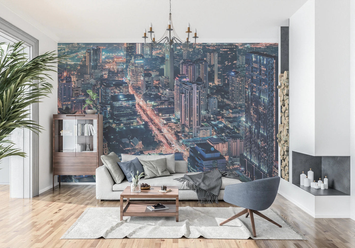 Cityscape Night Wall Mural