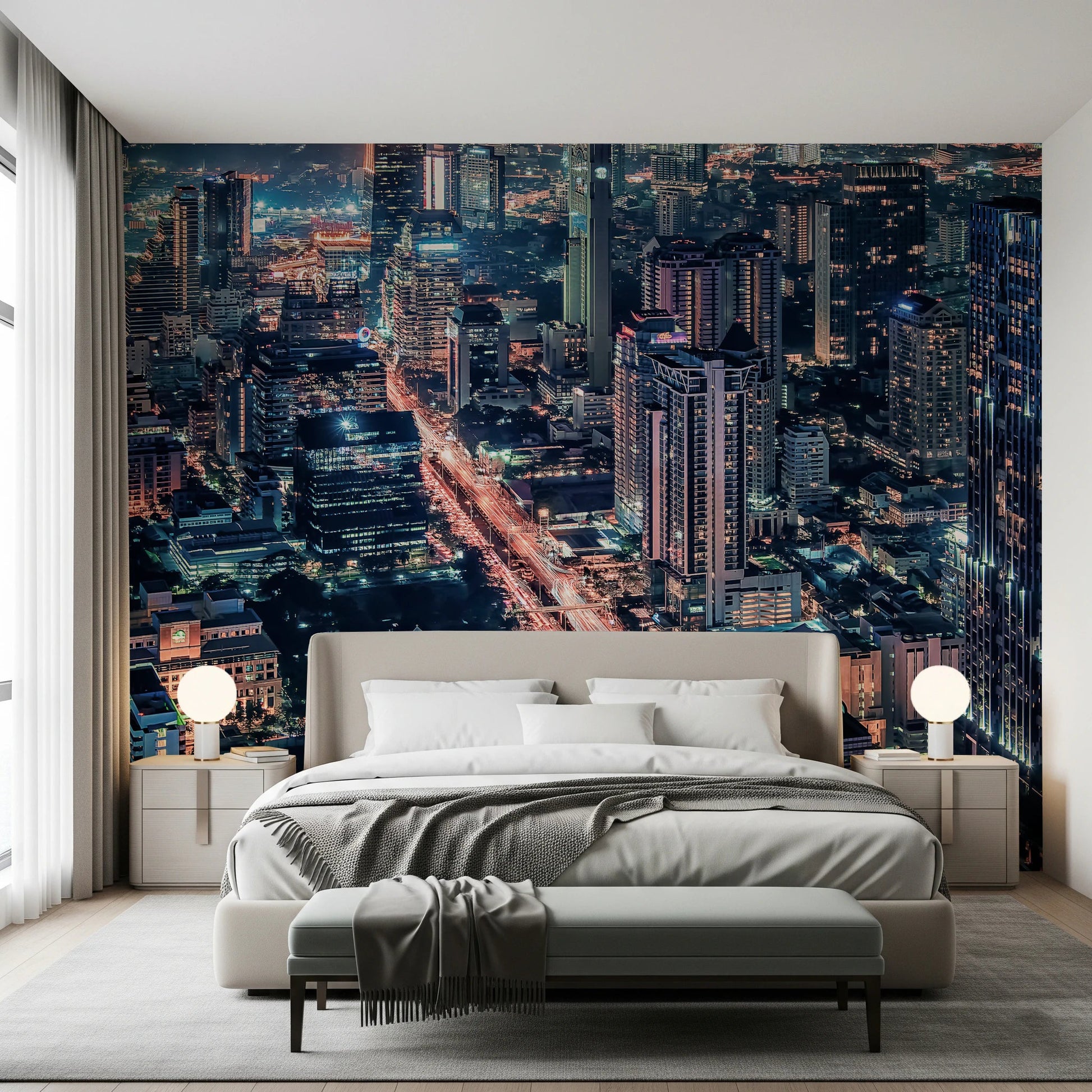 Cityscape Night Wall Mural