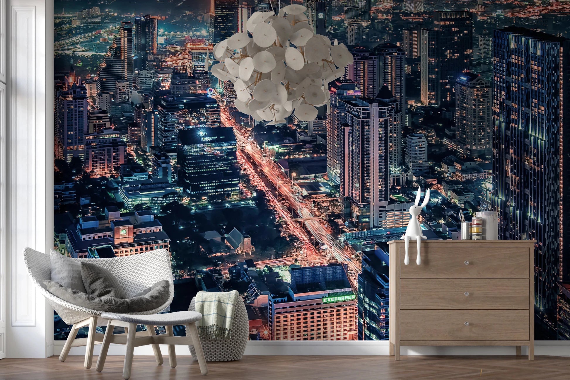 Cityscape Night Wall Mural