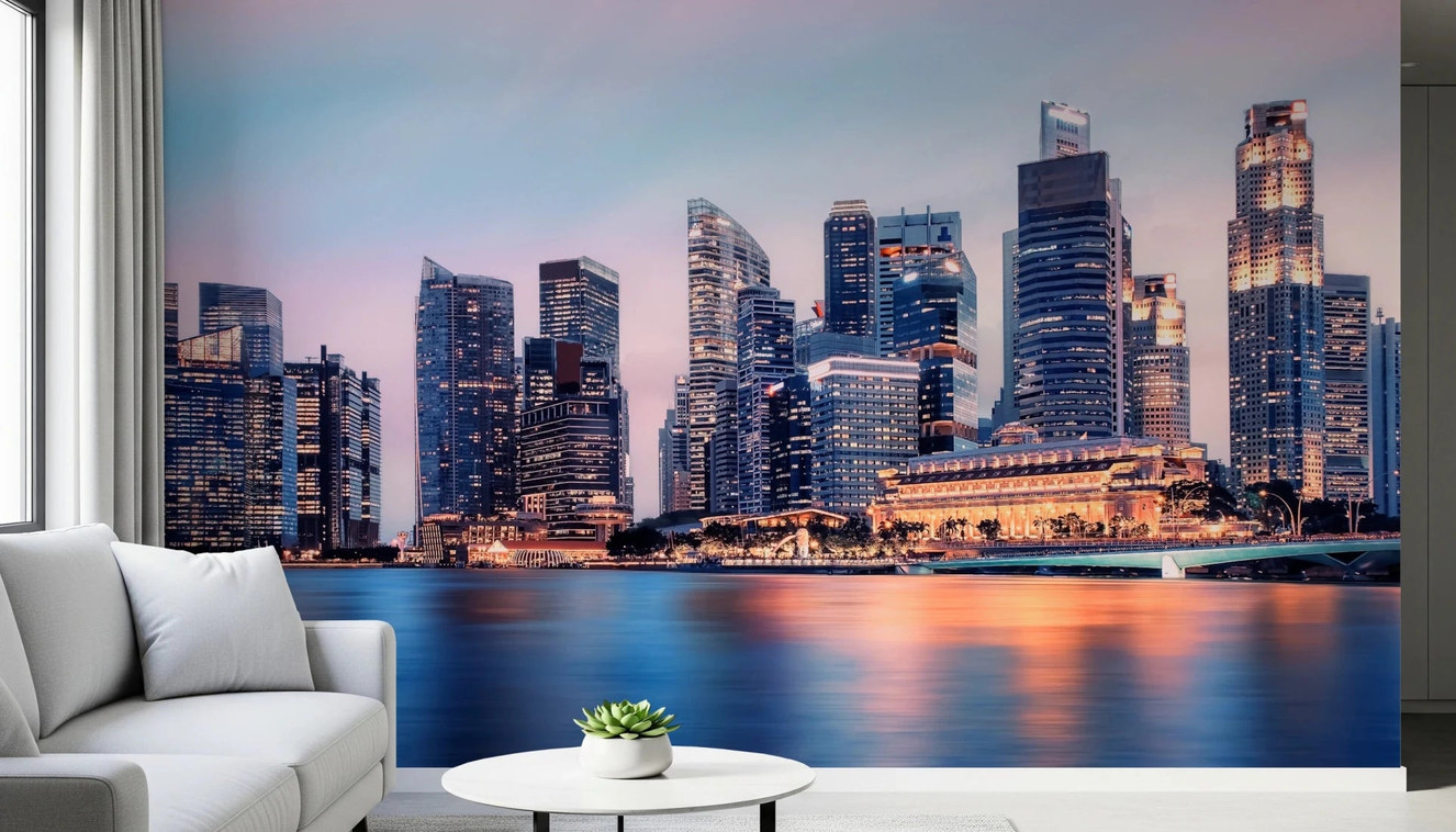 Cityscape Reflection Wall Mural