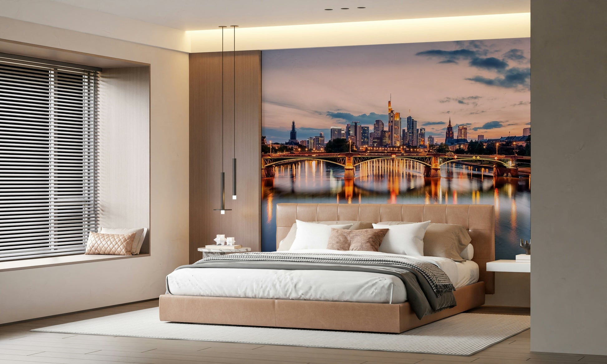 City reflections wall mural suitable for office or commercial space