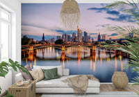 City reflections mural artwork featuring downtown architecture view