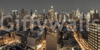 Cityscape Twilight shown as a full-wall mural, a panoramic city skyline glowing under a dark twilight sky