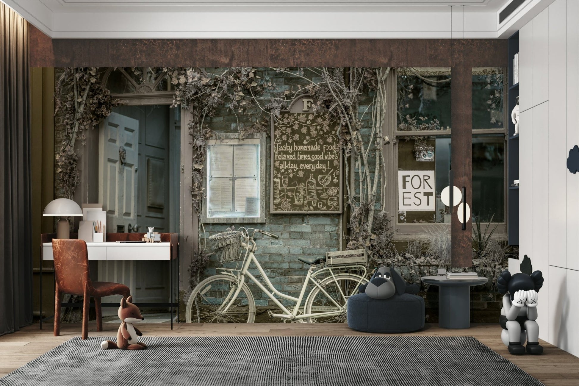 Cosy street mural wallpaper

