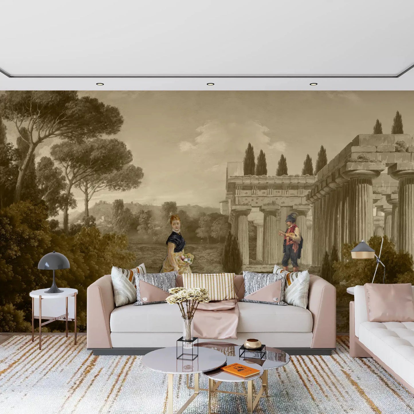 Hallway suite Classical Reverie in Sepia wall mural.