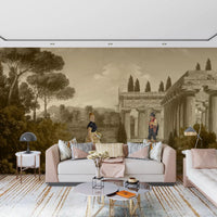 Hallway suite Classical Reverie in Sepia wall mural.