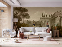 Classical Reverie in Sepia wall mural instils peaceful atmospheres for Living room.