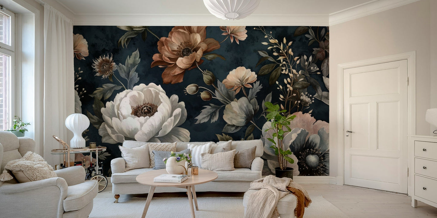 The image shows an opulent and detailed design of flowers.

