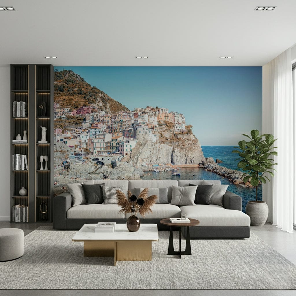 Italian Riviera vista Cliffside Homes View wall mural