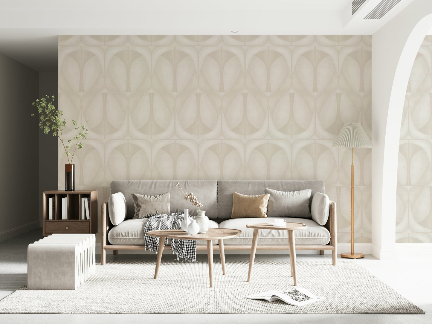 Softy Dèco Geometries Cloud Dancer wallpaper for walls textured