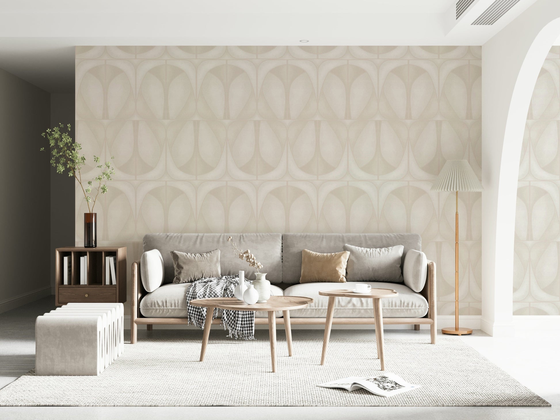 Softy Dèco Geometries Cloud Dancer wallpaper for walls textured