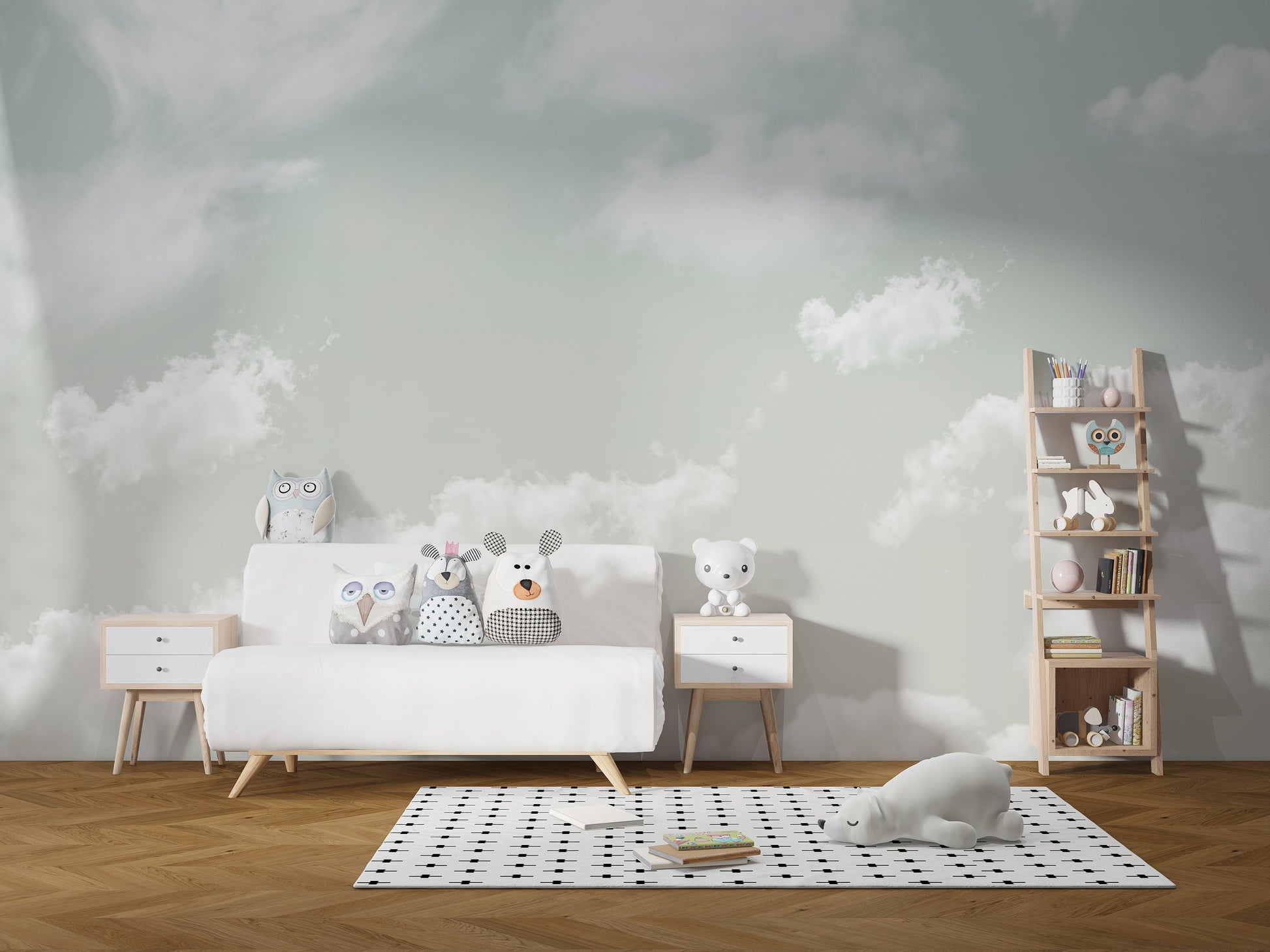 Close-up texture of dreamy cloud dancer sky wallpaper mural material.