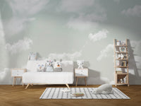 Close-up texture of dreamy cloud dancer sky wallpaper mural material.
