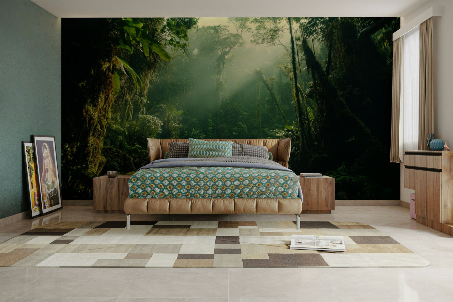 A classic forest scene wallpaper for walls.

