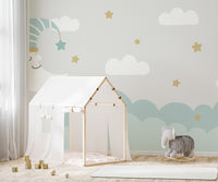 Clouds and Moon Wallpaper Murals - Giffywalls
