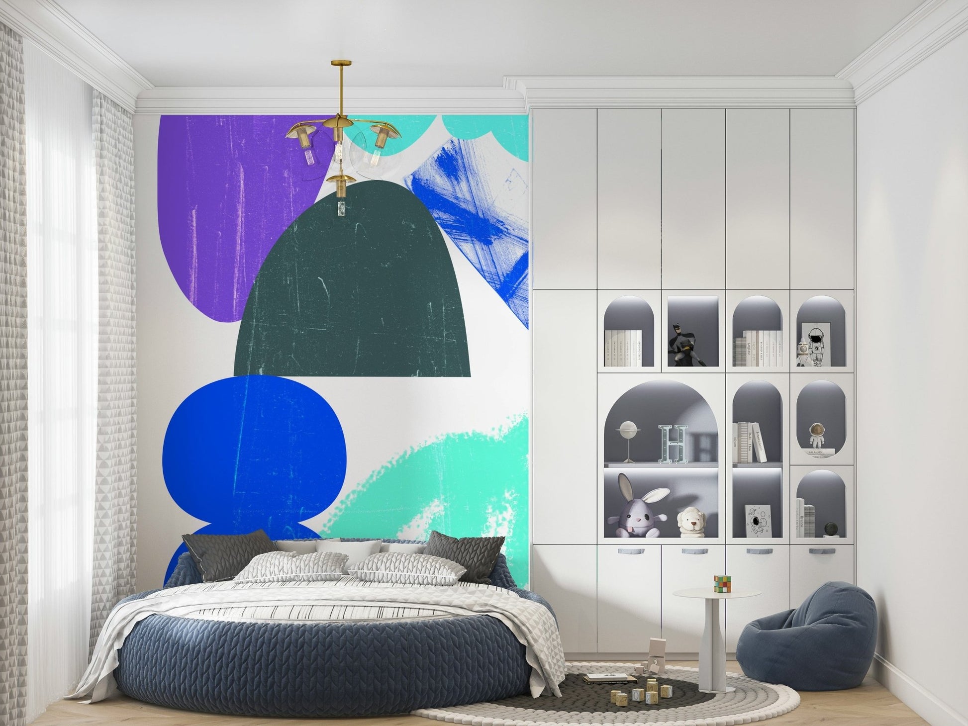Sky Clouds Wall Mural – Minimalist mural with soft clouds drifting across a serene sky.