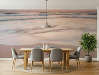Coastal Affirmation beautiful ocean wash sunset glow wallpaper for walls.