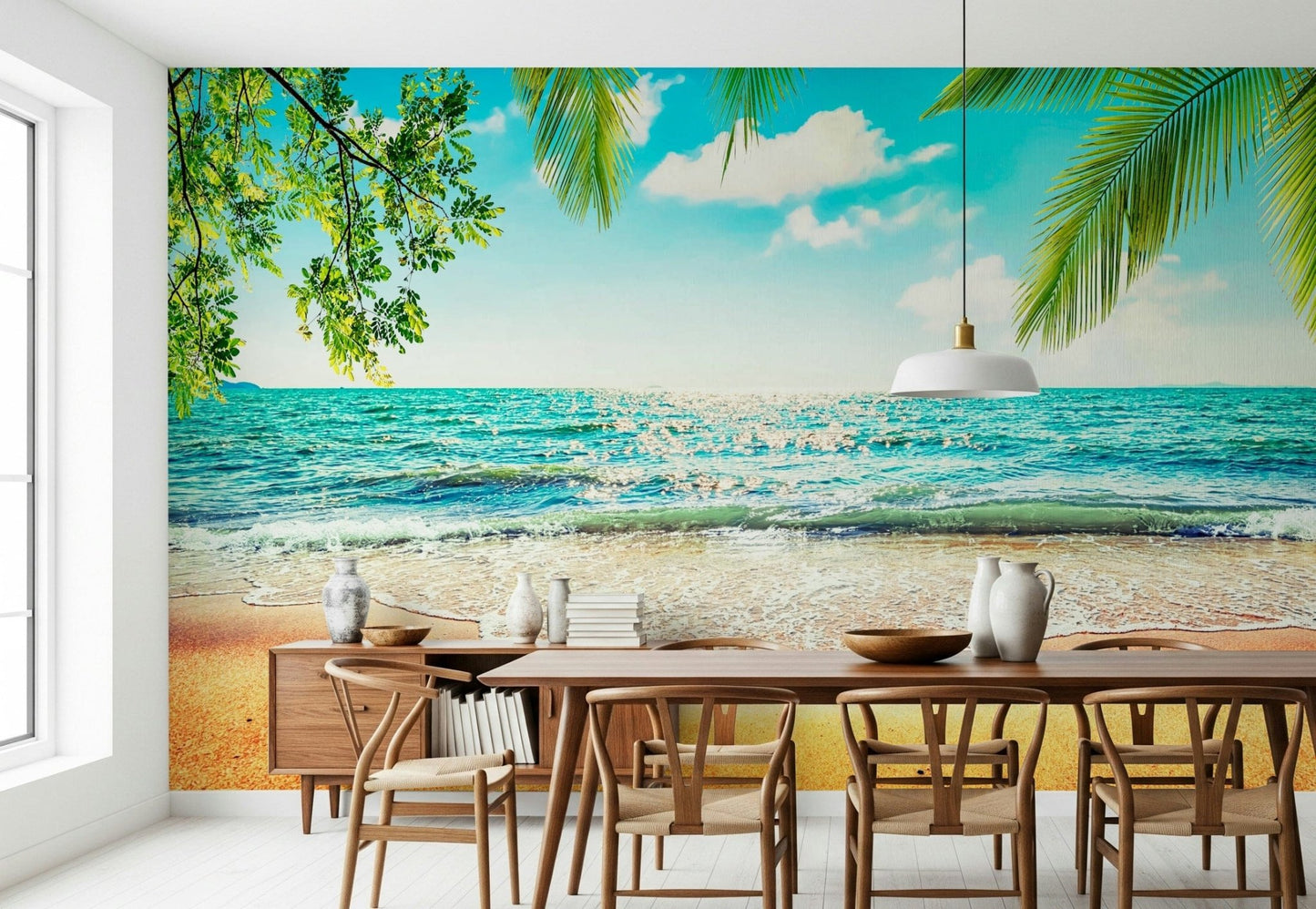 Exotic paradise horizon Coastal Beach Serenity wallpaper mural