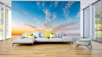 Durable wall mural for a family room feature wall
