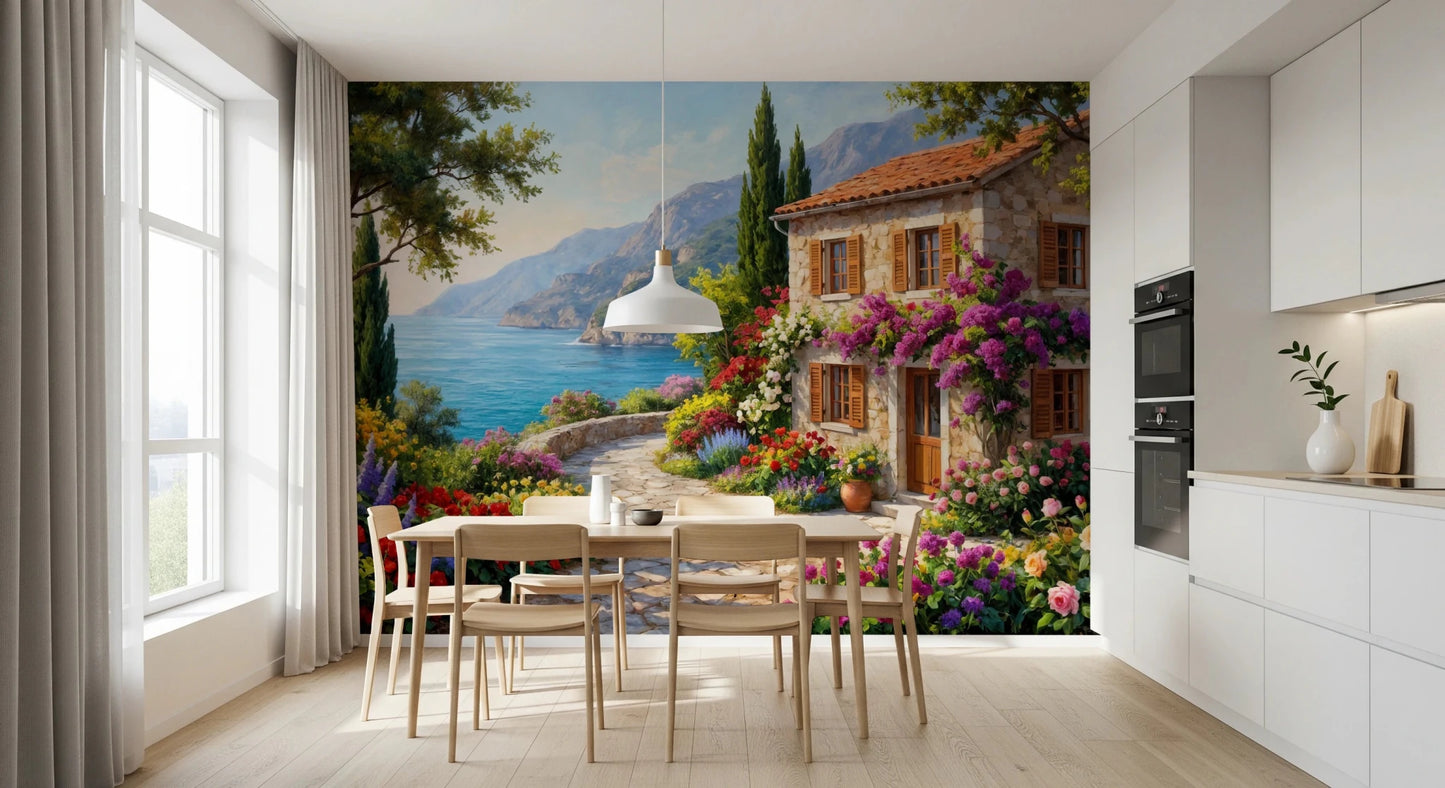 Coastal Cottage Bloom Wall Mural