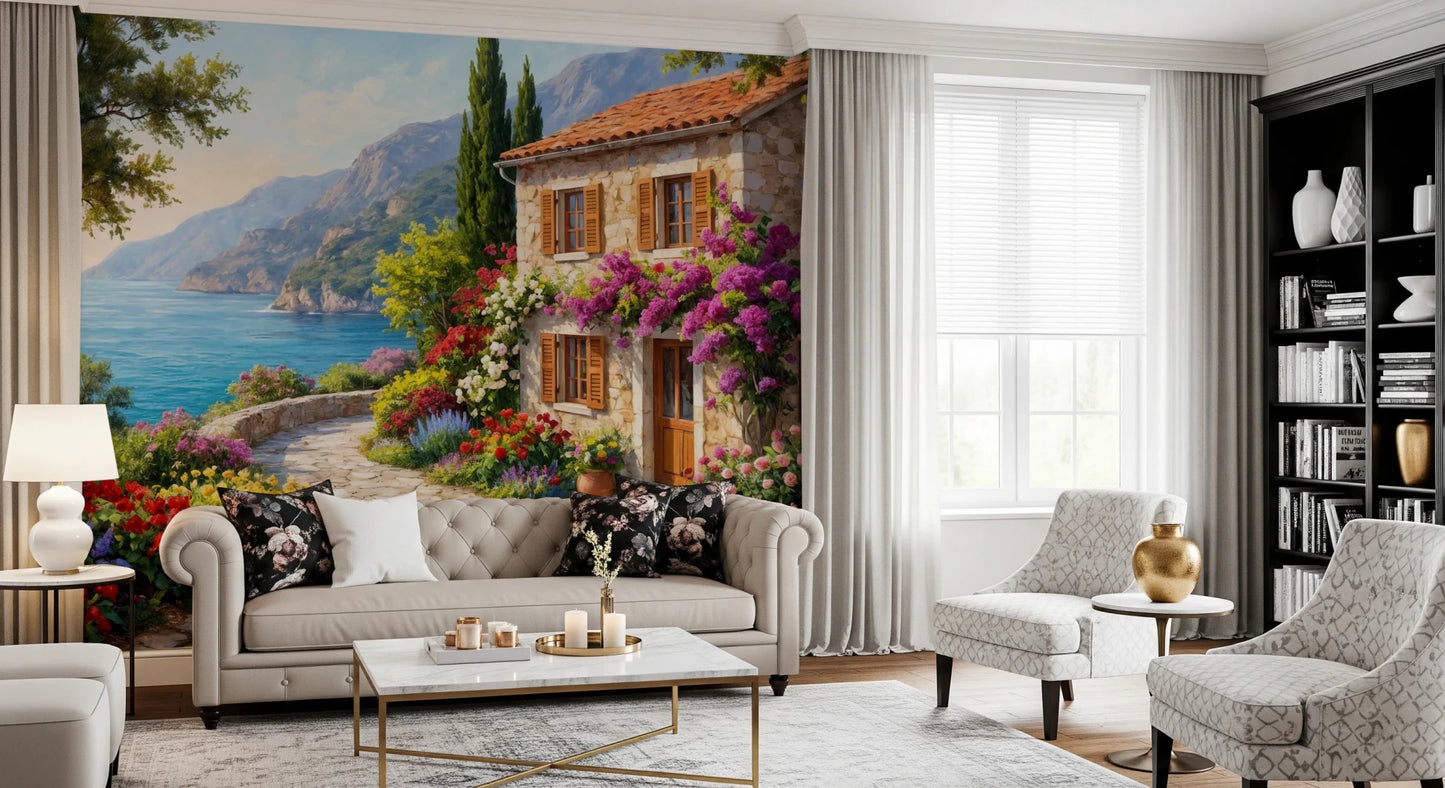 Coastal Cottage Bloom Wall Mural