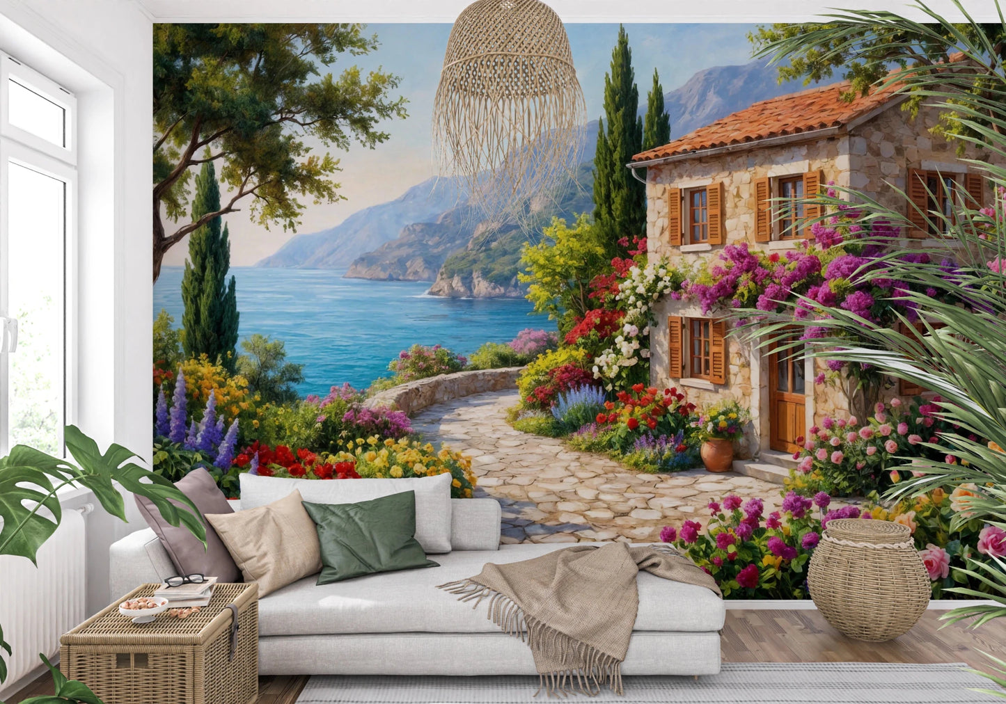 Coastal Cottage Bloom Wall Mural