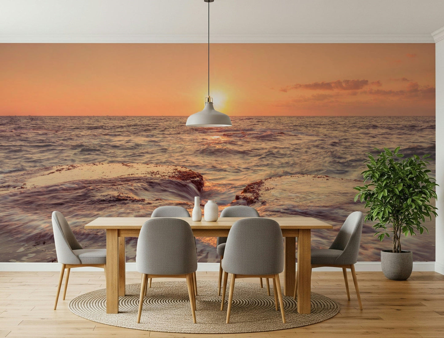 Serene Coastal Dawn wall decor capturing the first light of day.