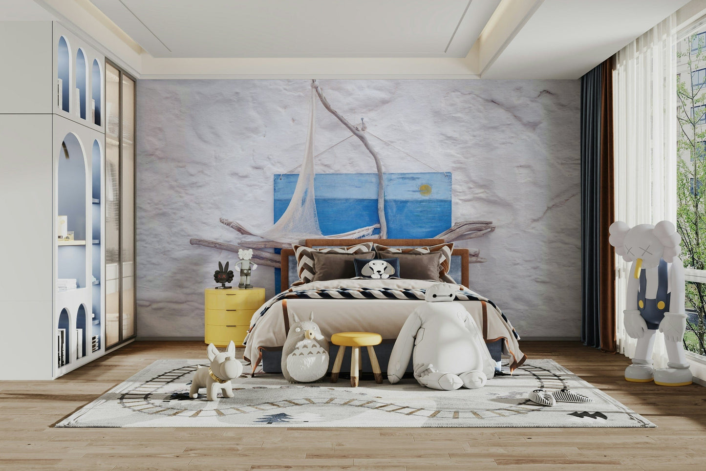 An artistic nature inspired mural for home decor.

