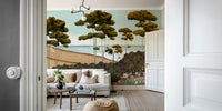 The colors are gentle and cool, with a muted blue and beige palette.

