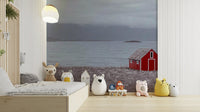 Quiet coastal hideaway mural for adding rustic charm to your space.


