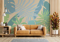 A serene subtle foliage wall mural for your decor.

