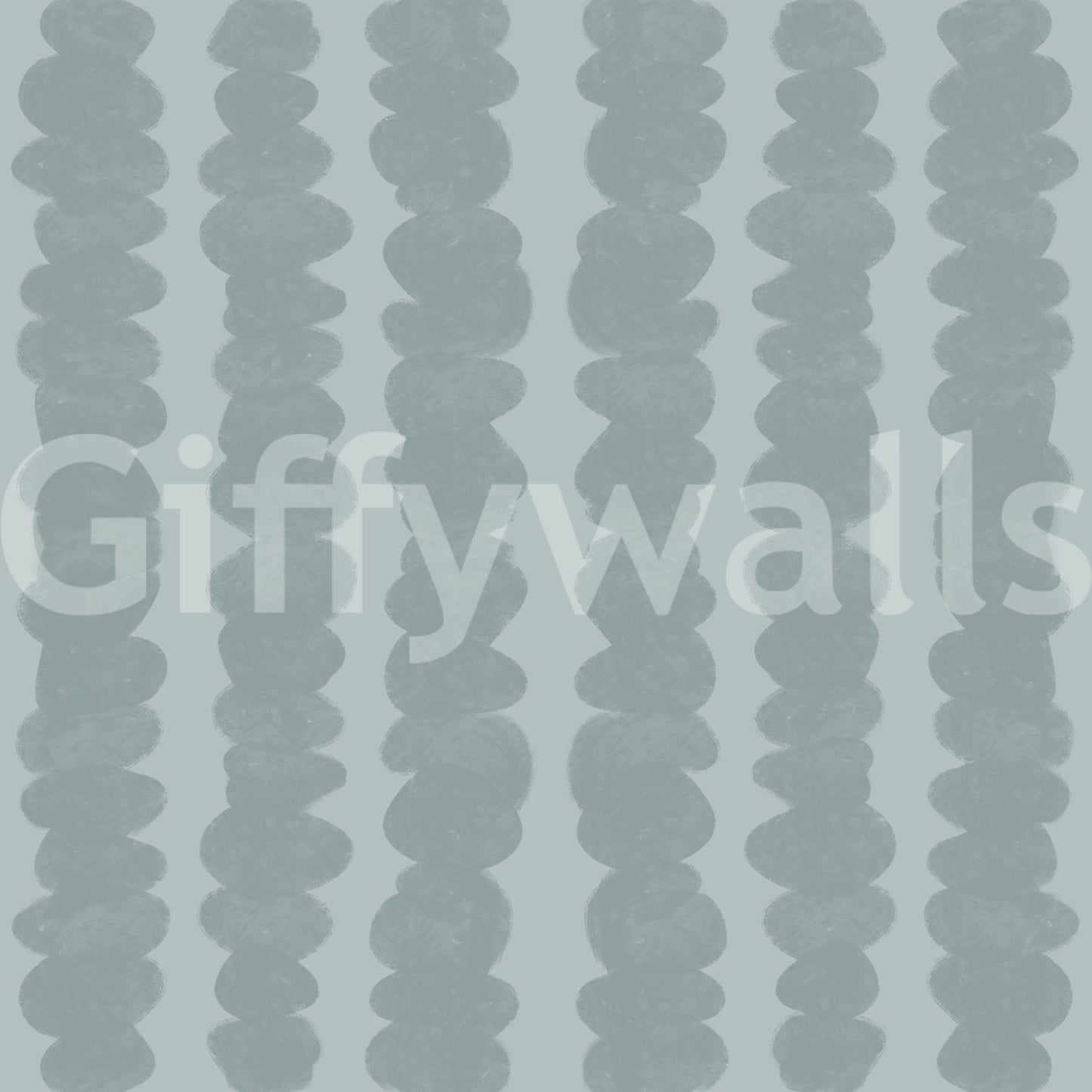 Coastal-inspired wallpaper with rows of pebbles

