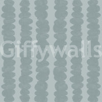 Coastal-inspired wallpaper with rows of pebbles

