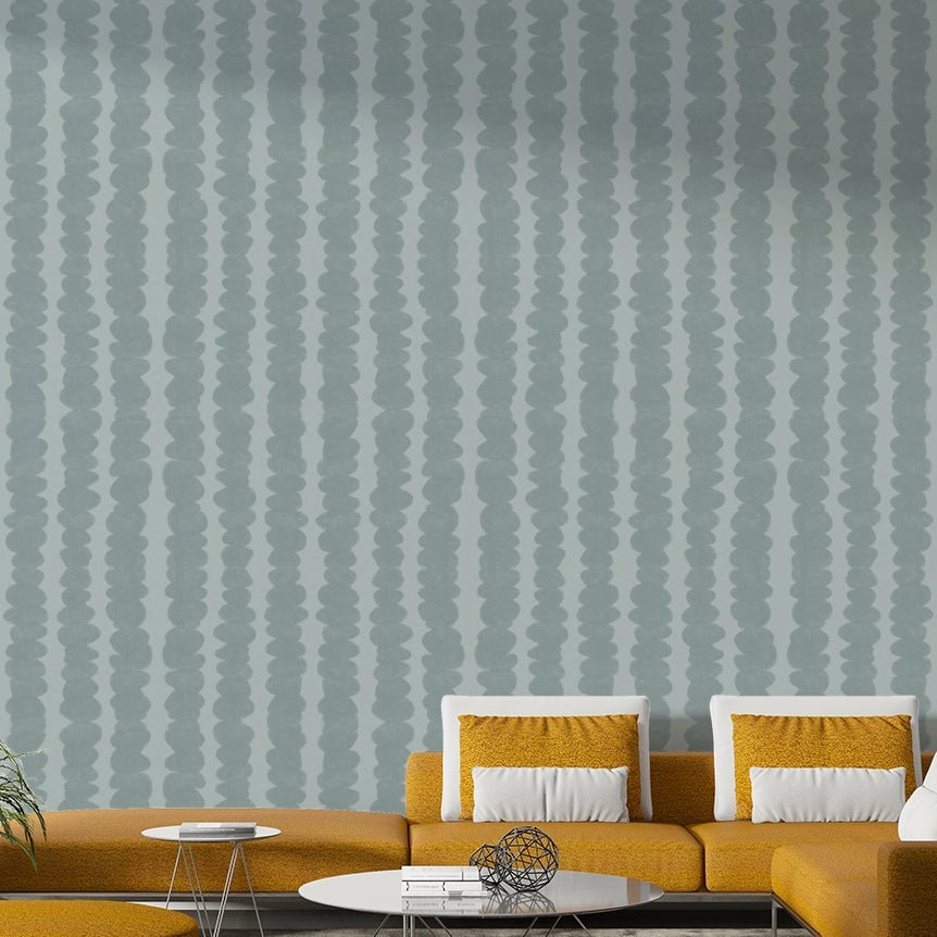 Coastal pebble pattern wallpaper for peaceful bedrooms

