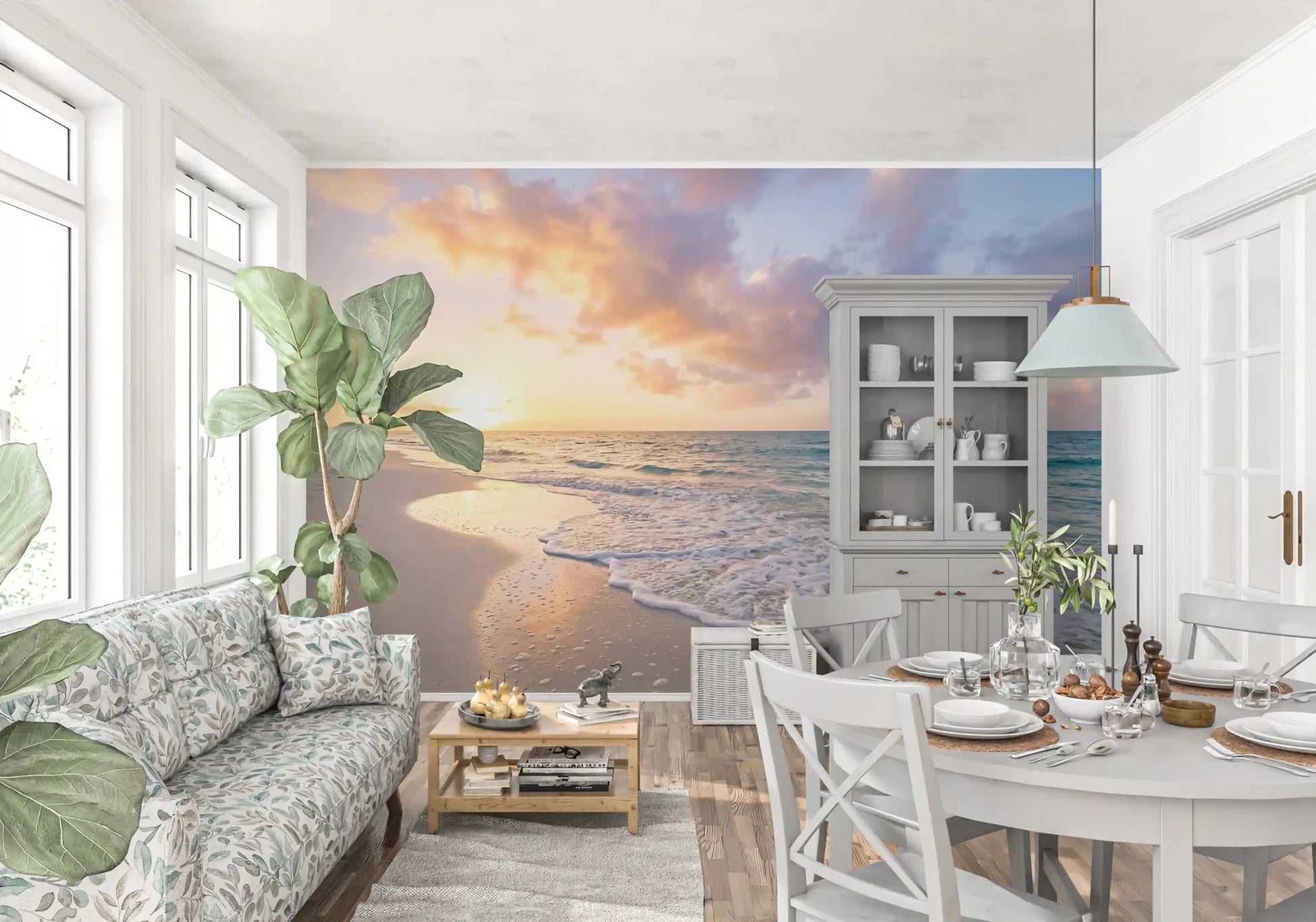 Exploring Coastal Serenity Sunset sunset beach wall mural
