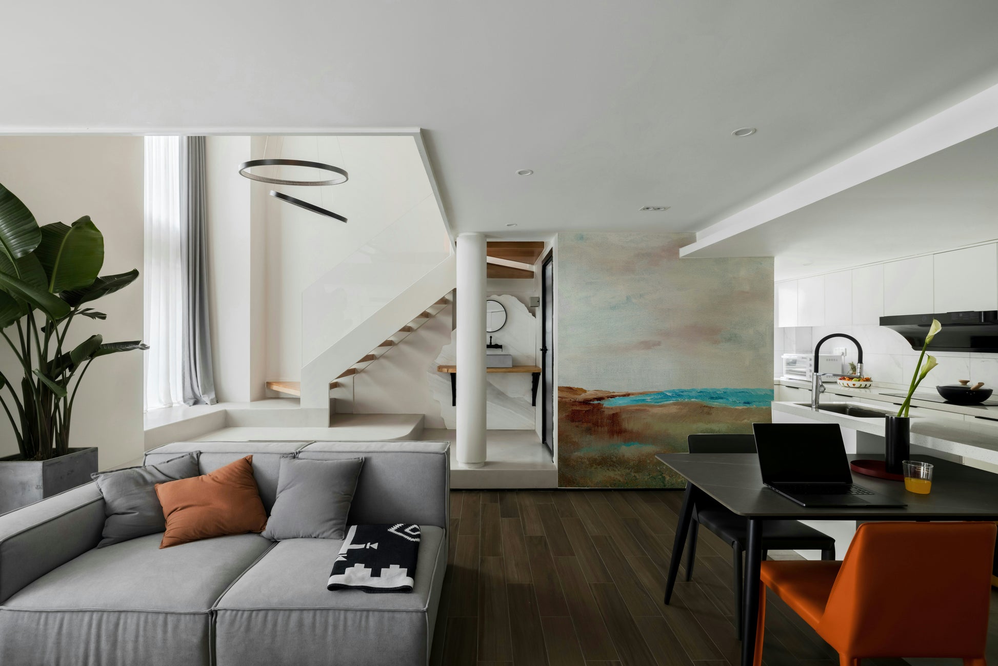 Calming ocean wall mural for coastal-inspired spaces

