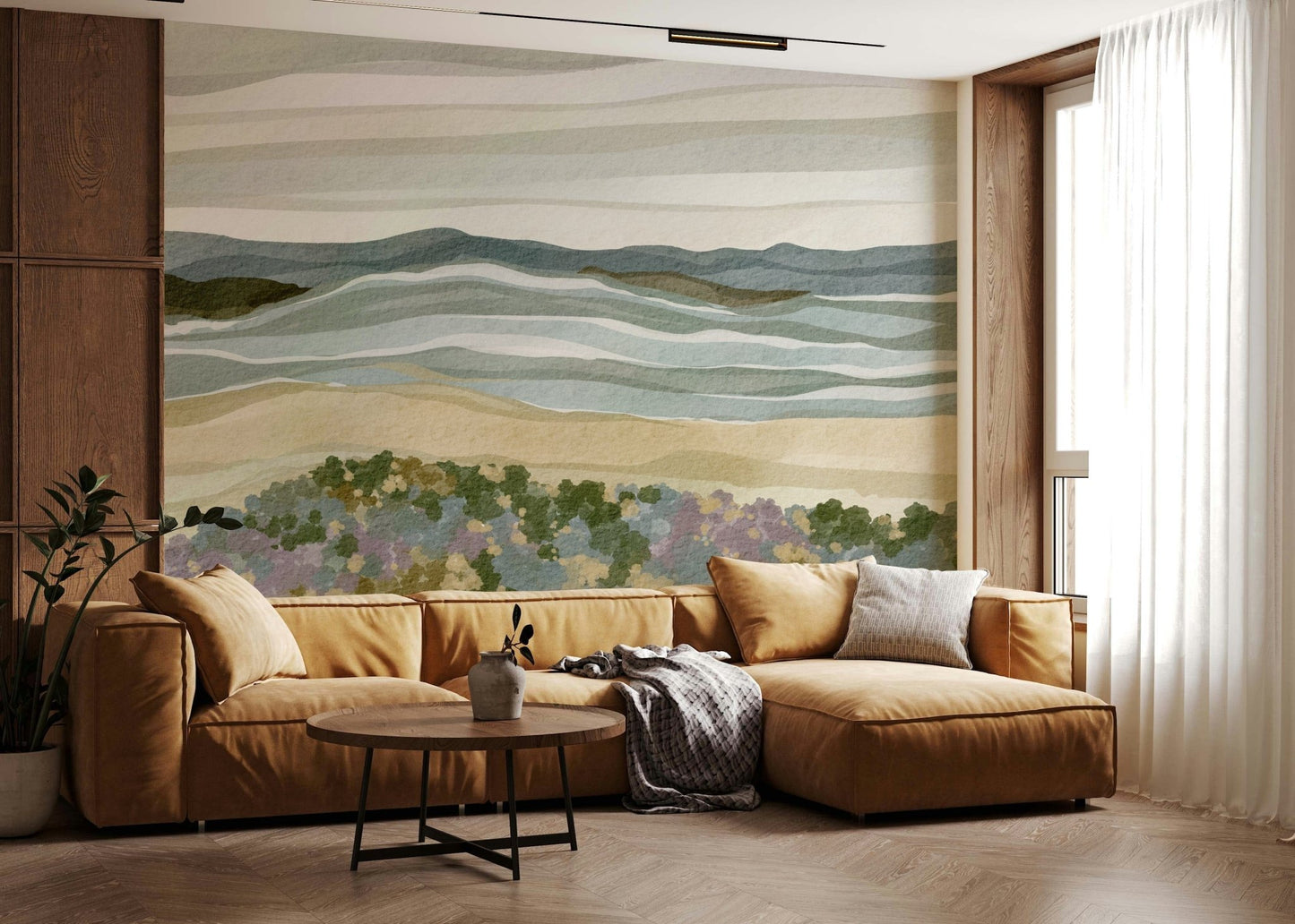 Contemporary Coastal Serenity illustration suitable for nautical themed bathroom decor.