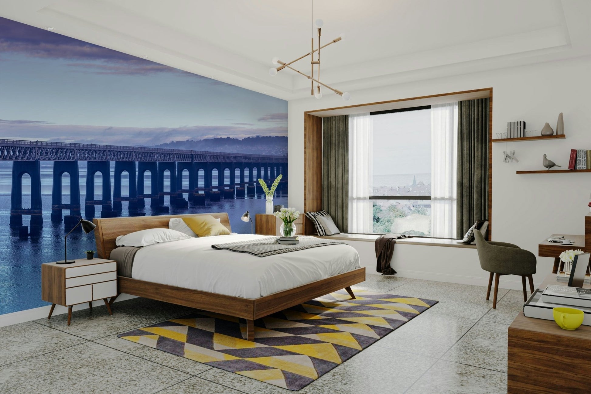 A high-quality print of a tranquil coastline.

