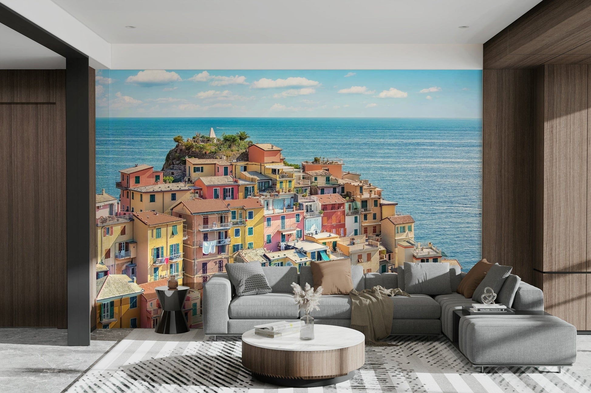 A contemplative coastal scene wallpaper mural for a feature wall.

