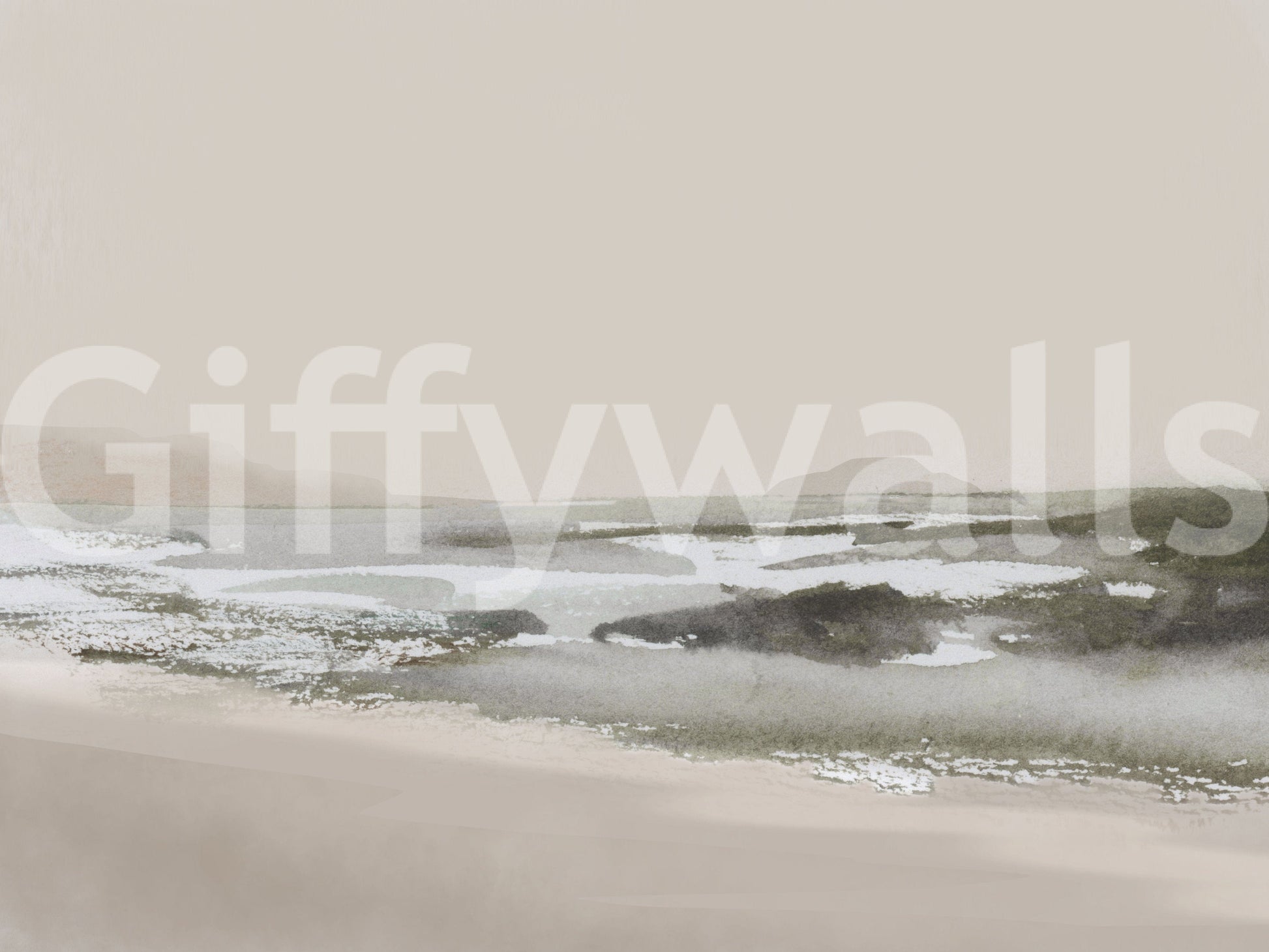 A high-quality serene ocean wall mural for walls.