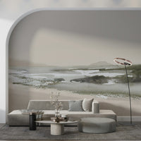 An artistic nature seascape mural for home decor.