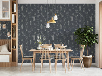 Hand-drawn drink illustrations wallpaper for bars

