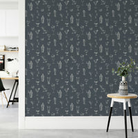 Sketch-style wallpaper with various cocktail designs

