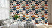 Color Block Eclipse wallpaper for walls artistic circular motifs.