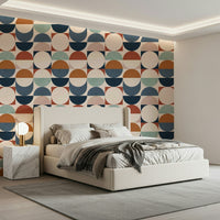 Color Block Eclipse geometric wallpaper for walls mural.