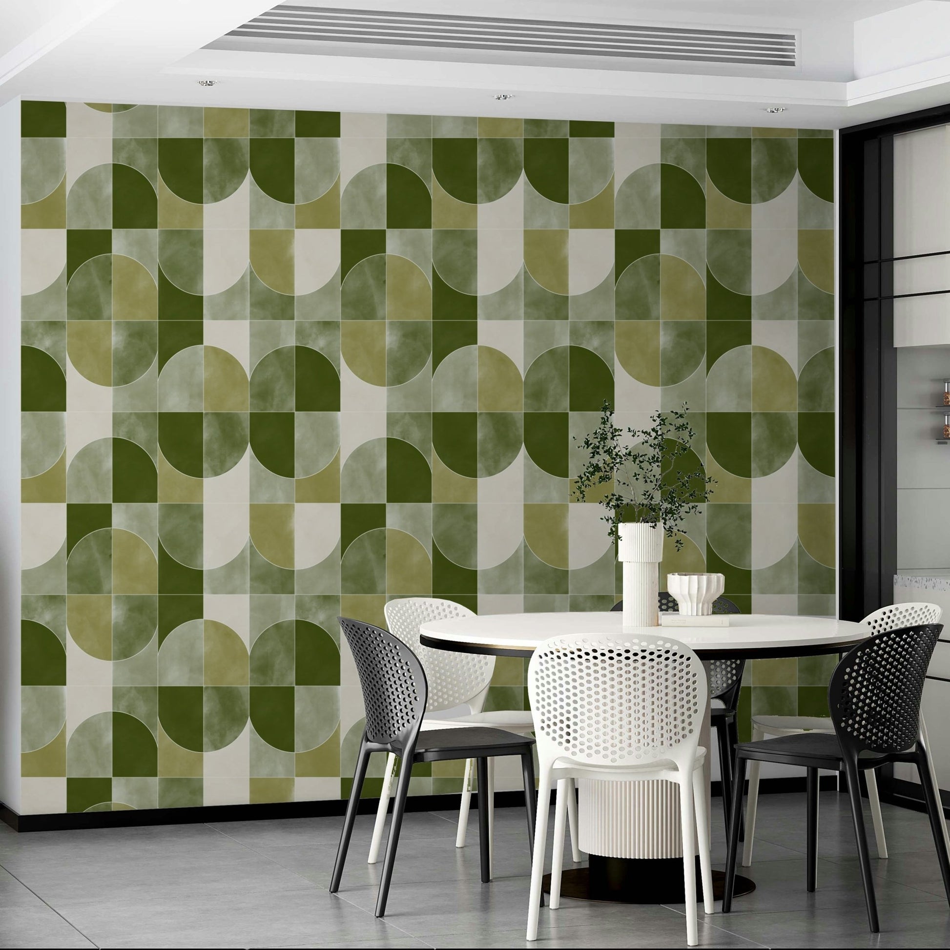 Geometric tile pattern wallpaper.

