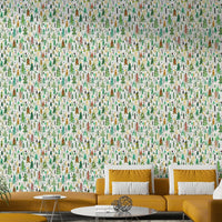 Cheerful Christmas wallpaper with tree designs

