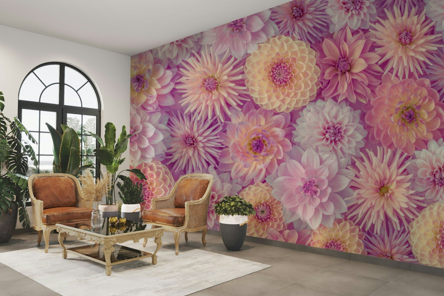 High-resolution image of dahlia flowers.

